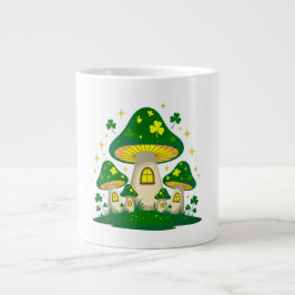 光る魔法のキノコの村 ジャンボコーヒーマグカップ