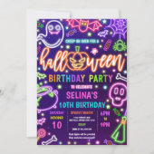 光る！ネオンハロウィン誕生日パーティー 招待状 (正面)