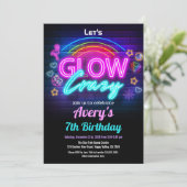 光る!輝く!ネオン☆バースデーガールお誕生日会への招待状 招待状 (スタンド正面)