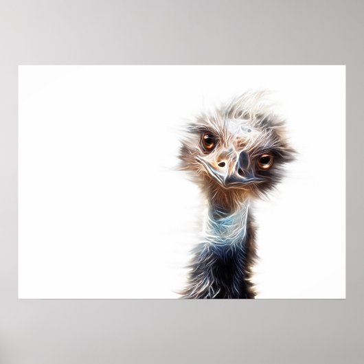 光るEmuアート ポスター (正面)