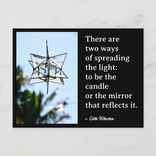 光を広げるサンキャッチャー感動的引用文 ポストカード (正面)