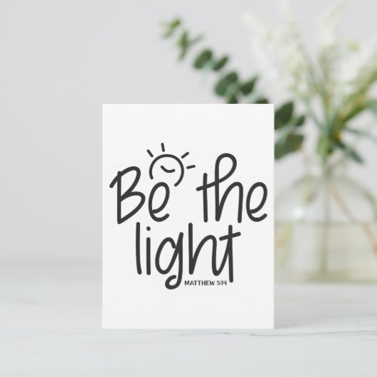 光を当てなさい。マタイ5:14聖書の聖なる書物、 経典 シーズンポストカード (スタンド正面)