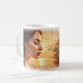 🌅 光を感じる 静かな夜明けのマグカップ コーヒーマグカップ (正面左)