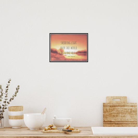 光を感動的落とすウォルト・ホイットマン引用文 ポスター (キッチン)