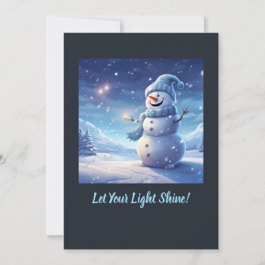 "光を灯して!" – 雪だるまのクリスマスカード シーズンカード (正面)