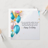 光を見て お誕生日おめでとう カード (正面/裏面インサイチュ)