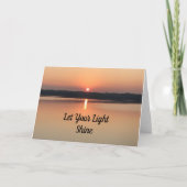 光を輝かせて サンセット グリーティングカード (正面)