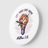 光を輝かせなさい ラージ壁時計 (傾斜)