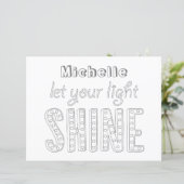 光を輝かせよう – 名前をカスタムする着色ページ (スタンド正面)