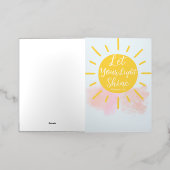光を輝かせよう – 折り畳みフォイルグリーティングカード 箔グリーティングカード (外側レイダウン)