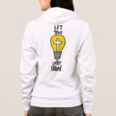 光を輝かせるバイブルをフルジップの女性の間で渡す パーカ (裏面)