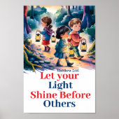 光を輝かせクリスチャン子供部屋ウォールアート ポスター (正面)