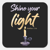 光を輝くマタイ5:16女性と女の子の信仰 スクエアシール (正面)