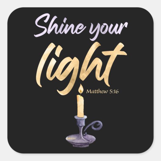 光を輝くマタイ5:16女性と女の子の信仰 スクエアシール (正面)