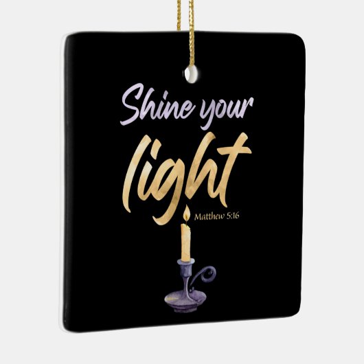 光を輝くマタイ5:16女性と女の子の信仰 セラミックオーナメント (右)
