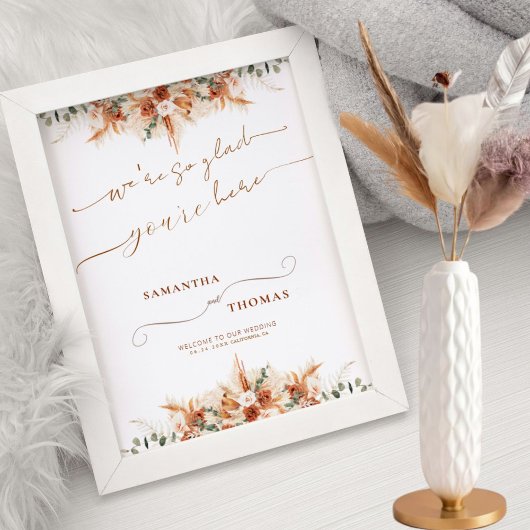 光アイボリーモダンミニマルの結婚歓迎サイン ポスター