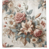 光アンティークフローラの完成度 シャワーカーテン (正面)