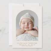 光アーシンプルチカスタム2枚フォトベビー誕生 案内状 (正面)