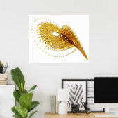 光アートロレンツゴールデンフラクタルアトラクタツー ポスター (ホームオフィス)