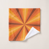 光イリュージョンのオレンジ色のバスルーム用タオルセット バスタオルセット (ウォッシュタオル)