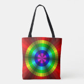 光イリュージョンレインボーオールオーバープリントバッグ トートバッグ (裏面)