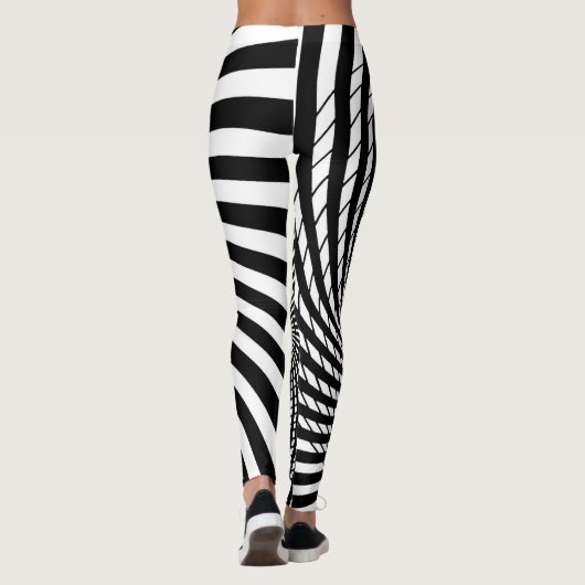 光イリュージョン幾何学アート催眠デザイン レギンス (裏面)