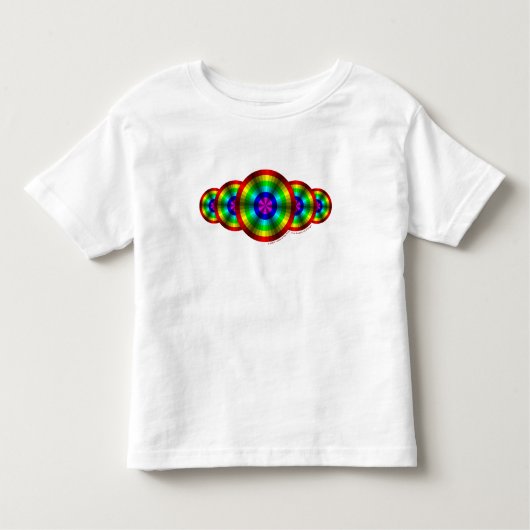 光イリュージョン虹の子供とベビーライトシャツ トドラーTシャツ (正面)