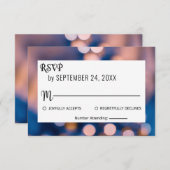 光エレガントが青のRSVにぼやけ結婚《写真》ぼけ味を照射する 出欠カード (正面/裏面)