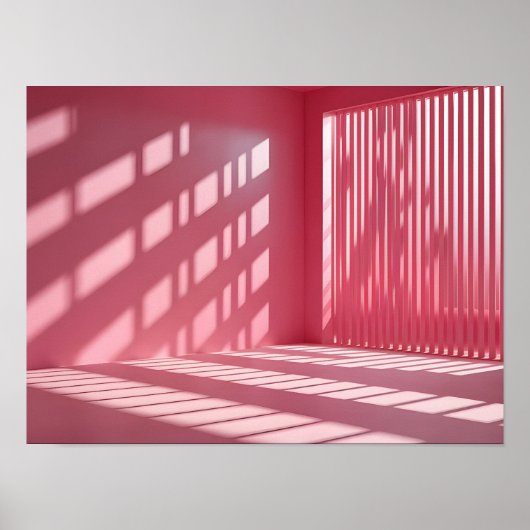 光エレガントと影を持つピンクの背遊景 ポスター (正面)