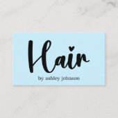 光エレガントはっきりした青ヘアサロン 名刺 (正面)