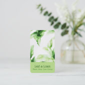 光エレガントグリーンウォーター色葉植物学 名刺 (スタンド正面)