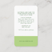 光エレガントグリーンウォーター色葉植物学 名刺 (裏面)