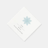 光エレガントシンプルブルースノーフレークモノグラム スタンダードカクテルナプキン (角)