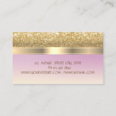 光エレガントスタイリッシュ輝く金ゴールドフローラ 名刺 (裏面)