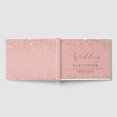 光エレガントバラ金ゴールドグリッター輝結婚き ゲストブック (全面)