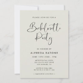 光エレガントモダンセージ緑バチェロレッテ 招待状