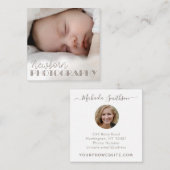 光エレガントモダンテンプレート生まれたばかりの写真家 スクエア名刺 (正面/裏面)