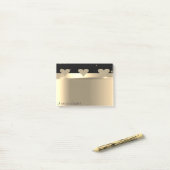 光エレガントモダン輝く金ゴールドのハートパーソナライズされた- ポストイット (デスク上)