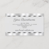 光エレガント灰色プロフェッショナル付き銀効果 名刺 (裏面)