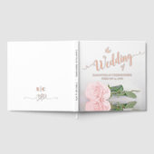 光エレガント赤面ピンクローズラージ結婚ズ ゲストブック (全面)