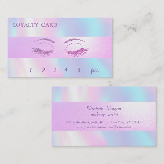 光エレガント輝の点滅、ホログラフィストライプのック ロイヤリティカード (正面/裏面)
