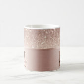 光エレガント輝バラ金ゴールド金属グラムモノグラム コーヒーマグカップ (中央)