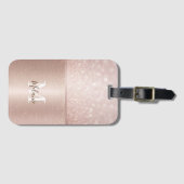 光エレガント輝バラ金ゴールド金属グラムモノグラム ラゲッジタグ (正面横)