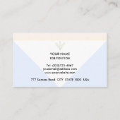 光エレガント金ゴールドバラ、青と白 名刺 (裏面)