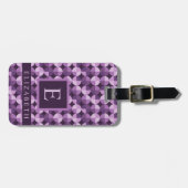 光カスタマイズ紫濃い紫色の幾何学的 ラゲッジタグ (正面横)