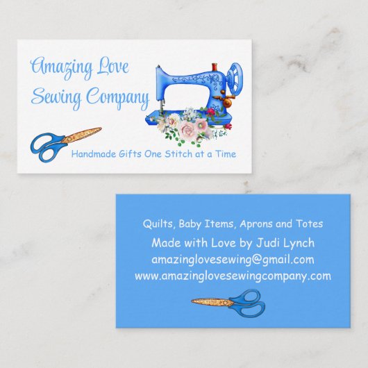 光カスタマイズ青裁縫機2 名刺 (正面/裏面)