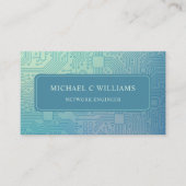 光カスタムターコイズダークティール(緑がかった色)ブルー回路 名刺 (正面)