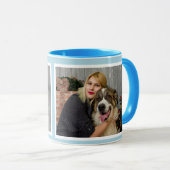 光カスタム青モダン2枚フォトコラージュ マグカップ (正面右)