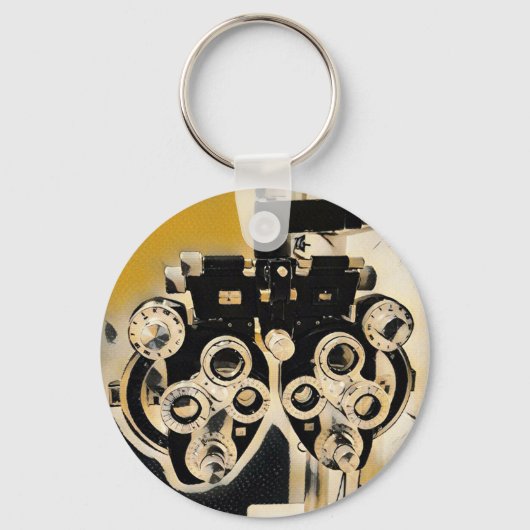 光カッコいいモダン眼精疲労レンズ キーホルダー (正面)