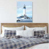 光カラフルの家の海 キャンバスプリント (インサイチュ (寝室))